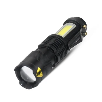 Nešiojamų Mini LED Žibintuvėlis Q5 COB Darbo Lempa Vandeniui LED Žibintuvėlis Zoom Žibintuvėlis, Itin Ryškių Žibintų Naudojimo 14500 / AA Baterijos
