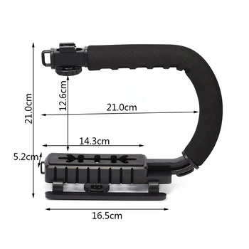 Nešiojamų SLR Steadicam už Gopro Nešiojamą Vaizdo Stabilizatorius C Formos rankenos Rankena DSLR Sony/Nikon/Canon Kameros apšvietimas