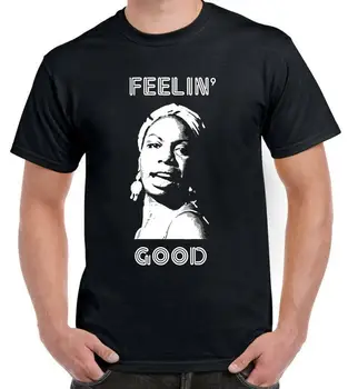 Nina Simone Feelin Geras T Shirt Mens Jazz, Soul Blues Legenda