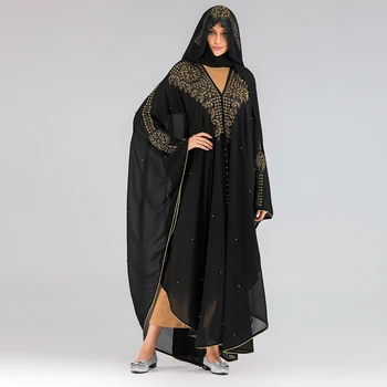 Niqab Dubajus Abaja Kimono Musulmonų Megztinis Suknelė, Hijab Abayas Moterų Kaftan Caftan Maroc Turkijos Islamo Drabužių Djelaba Femme