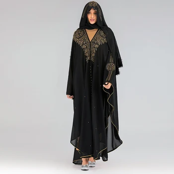 Niqab Dubajus Abaja Kimono Musulmonų Megztinis Suknelė, Hijab Abayas Moterų Kaftan Caftan Maroc Turkijos Islamo Drabužių Djelaba Femme