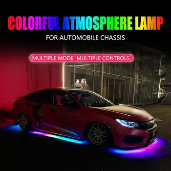 Niscarada RGB Daugiaspalvis Lankstus Teka Automobilio LED Šviesos Underglow Underbody Vandeniui Automobilių Chassi Neoninės Šviesos Atmosfera