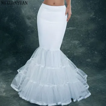 NIXUANYUAN Lycra Tiulio Balta Undinė Trimitas Stiliaus Vestuvių Suknelė Mergina Krinolīns Slydimo