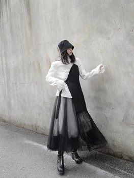 Nišą dizaineris tamsiai gotikos juoda liemenė parduotuvė mados moterų Japonijos vest liemenė