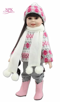 NPK 18inches mados populiarus lėlė žiemos kostiumas mados žaisti lėlės švietimo žaislas vaikams'christmas dovanos