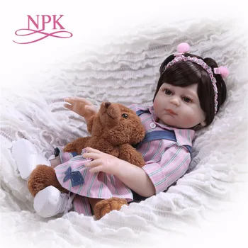 NPK 47CM Silikono Atgimsta Super Baby Tikroviška Bamblys Kūdikių Bonecas Vaikas Lėlės Bebes Atgimsta Brinquedos Atgimsta lokys Žaislas Vaikas Dovanos