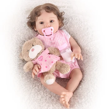 NPK LĖLĖS Reborn Baby 17 colių Full Vinilo silikono atgimsta Kūdikių naujagimių mergina lėlės Gražus Vonios Žaislai Vaikams Partneris bebe boneca