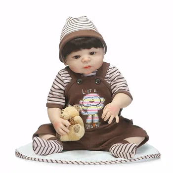 NPKCOLLECTION 57CM viso Kūno Silikono Vinilo Žavinga Tikroviška Bamblys Kūdikių Bonecas Mergaitė Vaikas Bebes Reborn Lėles Vaikas Žaislai Partneris