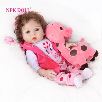 NPKDOLL Reborn Baby Doll 18 Colių Full Vinilo Tikroviška Lėlių, Kūdikių Švietimo Vonia Vaikai Partneris Bebe Kalėdų Dovanos