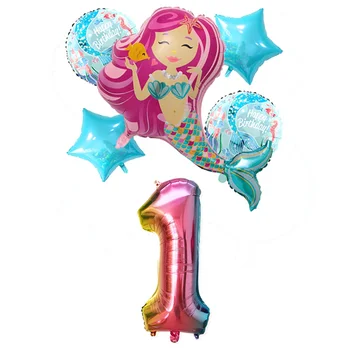 Numeris baliono rinkinys 0 1 2 3 4 5 6 7 8 9 Undinė džiunglių vienaragis Teminius gimtadienio balionas Laimingi Vaikai gimimo dieną skaitmeninis kolbų