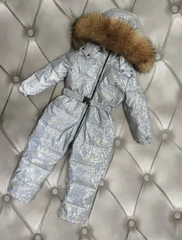 Nuo -30℃, Žiemą Vaikai Žemyn Chalatą su Gobtuvu Sniego Dėvėti Storesnis, Šiltas Jumpsuits Šviesos Naujos pūkinės Striukės dėl šalto oro Y3403