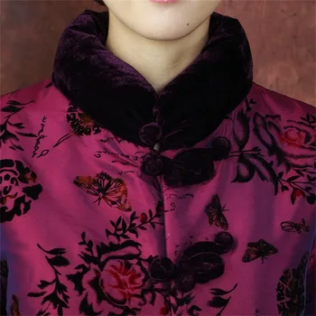 Nuolaida Žiemos Green Kinijos vidutinio amžiaus Moterų Šilko Satino Wadded Striukė Siuvinėjimo Tango Kostiumą, Viršutiniai M L XL XXL, 3XL 4XL