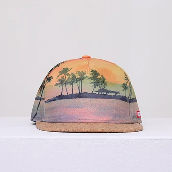 NUZADA Prekės Pavasario Vasaros 3D Spausdinimo Beisbolo kepuraitę Vyrai, Moterys, Poros, Poliesterio, Medvilnės Skrybėlę Medinių Paplūdimio Atostogų Snapback Cap