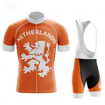 Nyderlandai Ropa Ciclismo Dviračių Jersey, kombinezonai su Antkrūtiniais Šortai Rinkinys Gelio Padas Kalnų Dviračiais Drabužių Tinka Lauko Mtb Dviračiu Dėvėti 2020 naujas