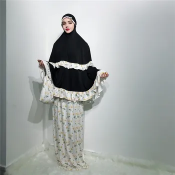 Oficialus Musulmonų Maldos Drabužiu Khimar Sijonas Nustatyti Moterų Suknelė, Hijab Abaja Jilbab Islamo Drabužių Dubajus Namaz Musulman Jurken Abayas