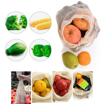 Organinės Medvilnės Akių Maišą Daugkartinio naudojimo Pagaminti Maišeliai, Daržovių, Vaisių Virtuvės Saugojimo Krepšys Ekologiškas Pirkinių Krepšys su Raišteliu