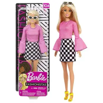 Originalias Barbie Lėlės Fashionista Pink Lady Klasikinis Languotas Combo Set Merginos Princesė Dovana Vaikų Žaislai