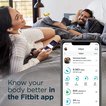 Originalus Fitbit Versa 2 Smart Žiūrėti Sveikata ir Fitnes Smartwatch su Širdies ritmo, Muzikos, Alexa Built-in, Miego ir Plaukti Stebėjimą