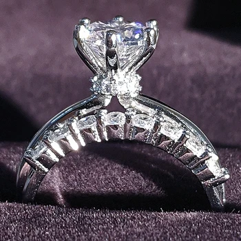 Originalus kieto 925 sterlingas sidabro AAA kubinis cirkonis moterims vestuvinis žiedas nustatyti amžinybės juosta didmeninė kalėdų dovana R5498