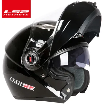 Originalus LS2 FF370 Apversti aukštyn motociklo šalmas dual shield su saulės objektyvas LS2 modulinės dvigubo lęšio antveidis capacete kasko moto Naujų lainerių