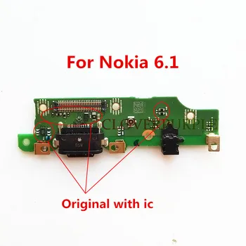Originalus Micro USB Įkroviklio Įkrovimo lizdas Flex Kabelis Su Mikrofonu Nokia 6.1 Doko Jungtis Valdyba