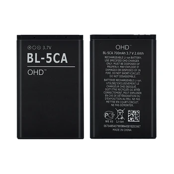 Originalus Naujas Baterijos BL-5CA baterija BL 5CA 700mAh Nokia 1110 1200 2310 5130XM 7600 E60 N70 5030 C2-00 C2-01 X2-01 BL5CA Baterijos