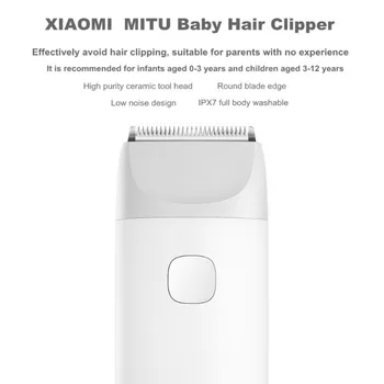 Originalus Xiaomi Elektros Kūdikio Plaukų Žirklės, Plaukų Clipper USB Įkrovimo IPX7 atsparus Vandeniui Plaukų Cutter-s Vaikams, Vaikas