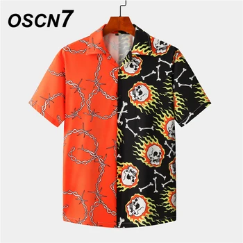 OSCN7 Atsitiktinis Atspausdintas Trumpas Rankovės Marškinėliai Vyrams Gatvė 2020 M. Havajai Paplūdimio Negabaritinių Moterų Mados Harujuku Marškinėliai Vyrams XQ90