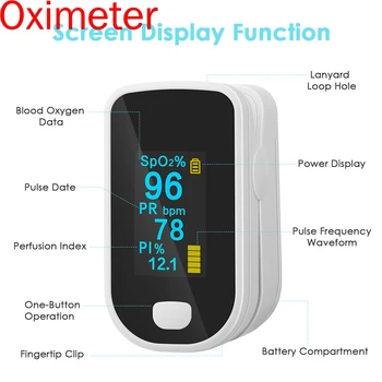 Oximeter Žemos Akumuliatoriaus Įtampos Indikacijos Matavimo Spo2 Ir Širdies Ritmo Matavimo Kraujo Deguonies Įsotinimo