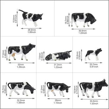 P8714 32pcs HO Masto dažytos Gyvulių Karvių 8 skirtingų kelia Modelis Geležinkelio NAUJAS