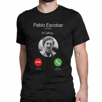 Pablo Escobar Skambina vyriški T Marškinėliai El Patron Juokinga Telefono Šukuotinės Medvilnės O Kaklo Marškinėliai Vasaros Trišakiai plius dydžio lašas laivybos