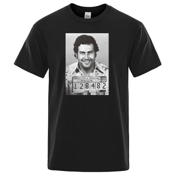 Pablo Escobar Vyrų T-Shirt Kolumbijos Narkotikų Magnatą Vyrų Tshirts Aukštos Kokybės Medvilnės Marškinėliai Juokinga Streetwear Atsitiktinis Viršų Vyras Tee Marškinėliai