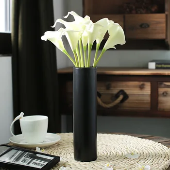 Paprasta Modernaus Matinės Juodos Keramikos Meno Vaza Valgomojo Stalo Dekoro Gėlių Vazos, Papuošalai