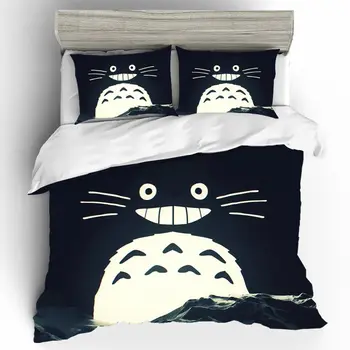 Patalynės Komplektai Mielas Totoro Patalynė Nustatyti Antklode Padengti Vieno Karalienė King Size Namų Tekstilės Anime Patalynės Komplektas Roupa Cama De Paklode