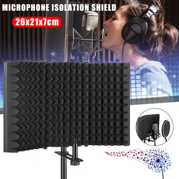 Patvarus Studija Mikrofonas Atskirai Shield Nešiojamasis Garso Absorbavimo Įrašymo Putų Skydelis 26x21x7CM Įrašų Studijoje Namų Reikmenys