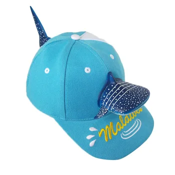 Pavasario 3D Blue Shark Bžūp Animacinių filmų Skrybėlę Suaugusiųjų Ir Vaikų Lauko Kelionių Naujovė Kepurės Snapeliu Reguliuojamas Moterų Krepšinio Medvilnės Kepurės