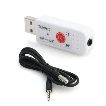 PC TEMPER2 Jutiklis USB Termometras su Drėgmėmačiu Temperatūros Duomenų Kaupiklis Diktofonas 35ED