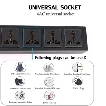 PDU Galios juostiniai 4 Būdus, kaip Universaliųjų Lizdas Su Jungikliu IEC320 C14 Vyrų Įvesties Prievado Kabineto UPS Elektros Lizdą
