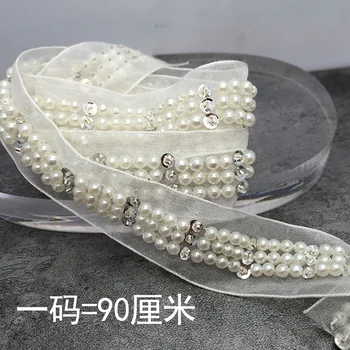 Pearl nėrinių bling kalnų krištolas lipdukas lakštai prabangus telefono dėklas dekoro Lipni Scrapbooking Lipdukas batai apdailos, 90cm