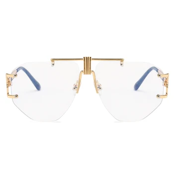 Peekaboo aukso taškus akiniai moterų markės dizaineris, skaidraus lęšio 2019 negabaritinių akiniai rėmeliai vyrų retro metalo