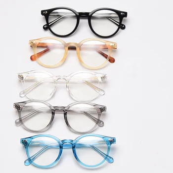 Peekaboo retro apvalių akinių rėmeliai moterų korėjos stiliaus tr90 optiniai stiklai žmogus, aišku objektyvas acetatas pilka aukštos kokybės unisex