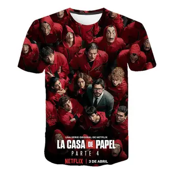 Pinigų Heist Namas Popieriaus Tshirts Berniukai La Casa De Papel Harajuku T-shirt Vasaros Bella Ciao T Shirt Cool Top Tees Vaikams Baby