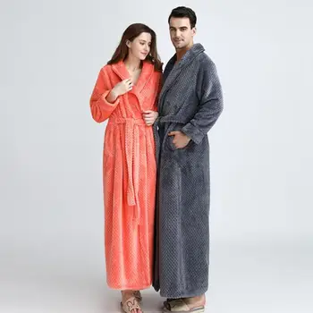 Pižamą rudens ir žiemos naujas yukata ponios pora liemuo ilgas, storas chalatai flanelė skraiste, šiltas vyrų pižamą халат домашний