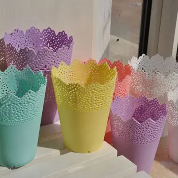 Plastikiniai nėrinių vaza, vazonas gamyklos puodą namų biuro apdailos reikmenys-balta