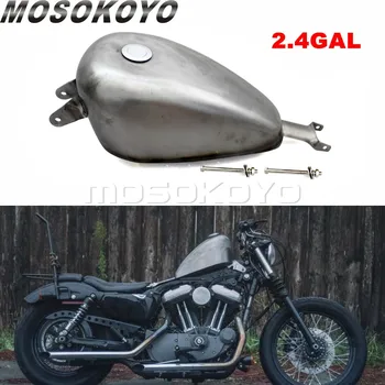 Plikas Plienas Motociklo 2.4 Gal EFI Kuro Bako Replika Naftos Dujų Rezervuaras Harley Sportster XL883 XL1200 X48 X72 2007-2017