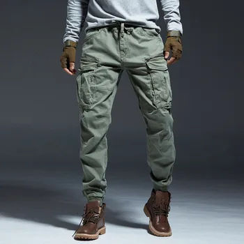 Plius dydis 2XL Vyrų Krovinių Kelnės Big Multi Pocket Karinės Bendras Atsitiktinis Kelnės Vyrų Lauke Ilgos Kelnės Streetwear Kelnės