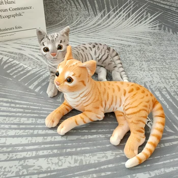 Pliušinis žaislas įdaryti lėlės, imitavimo gyvūnų katė orange kitten kūdikių miegą istorija draugas Kalėdinė dovana gimtadienio dovana 1pc