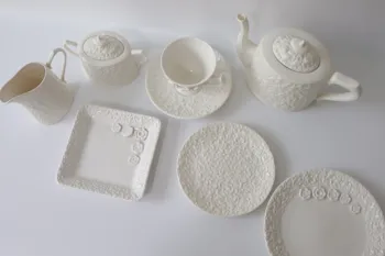 Plokštės Keramikos Stalo rinkinys patiekalas plokštelė su 3D gėlių Kavos Puodelis arbatos Kūrybos Paramos Pieno, Arbatos Puodelis ir Lėkštelė Prabangos Dovanos