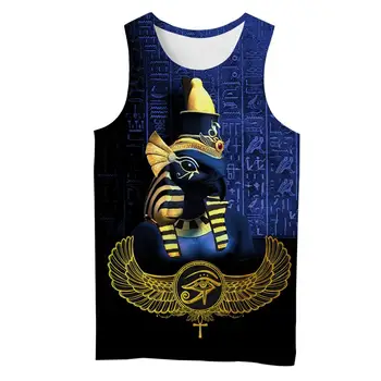 PLstar Kosmosas Horo Egipto Dievo Akių, Egipto Faraonas Anubis veido Simbolis 3DPrint Unisex Vasaros Liemenė/Tank Top Mens Moterų s-4