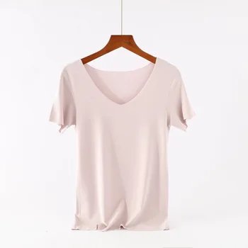 Plus Size Modalinis Marškinėliai Moterims Vasaros Atsitiktinis Trumpas Rankovės Moterų, T-marškinėliai, Drabužiai Moterims, Paprasto Marškinėliai aukštos kokybės viršūnės
